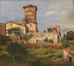 The Villa Malta, Rome by Johan Christian Dahl Oil Painting