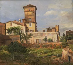The Villa Malta, Rome by Johan Christian Dahl Oil Painting