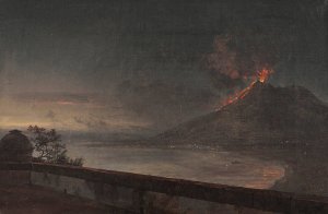 Utsikt mot Vesuvuis fran Quisisana by Johan Christian Dahl Oil Painting