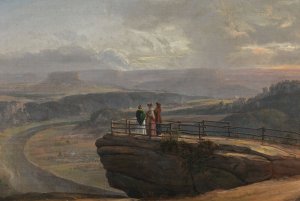 View from Bastei by Johan Christian Dahl Oil Painting
