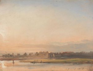 View of the Elbe by Johan Christian Dahl Oil Painting