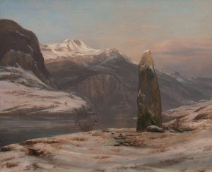 Winter at the Sognefjord by Johan Christian Dahl Oil Painting