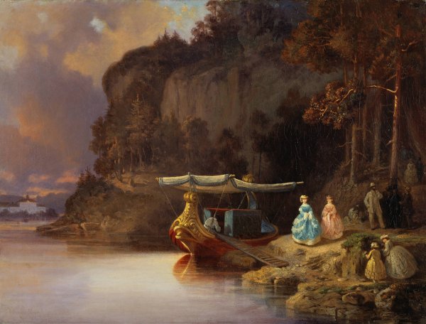 Carl's Cliff. View of Edsviken  by Johan Christoffer Boklund - Hand-Painted Oil Painting Reproduction