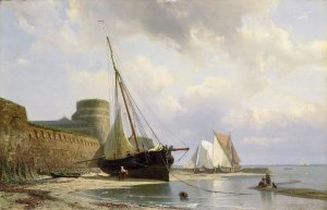 De bomvrije kazerne te Vlissingen by Johan Conrad Greive Oil Painting