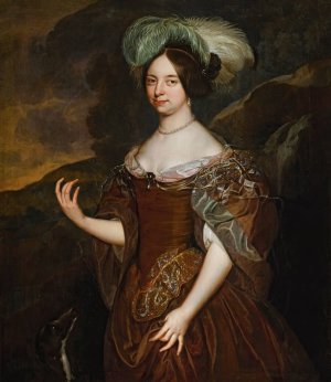 Portrait of a lady by Johan De La Rocquette Oil Painting