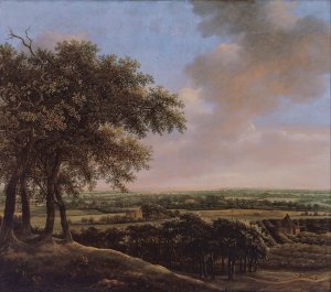 Landscape with Four Trees by Johan De Lagoor Oil Painting