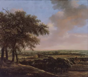 Landscape with Four Trees by Johan De Lagoor Oil Painting