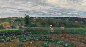 Landscape with Cabbage Patch, Concarneau by Johan Ericson Oil Painting
