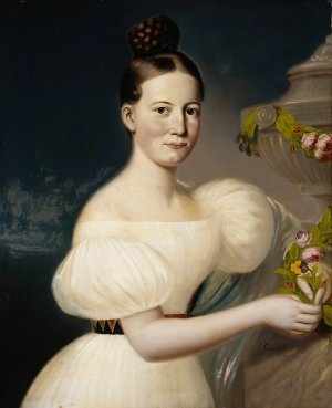 Portrait Of Eva TOrngren by Johan Erik Lindh Oil Painting
