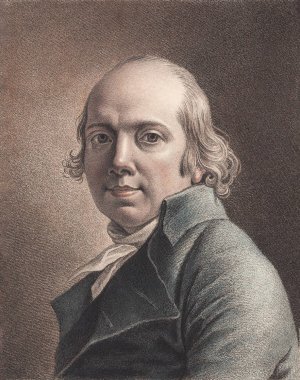 Jens Juels tegnede selvportraet by Johan Frederik Clemens Oil Painting