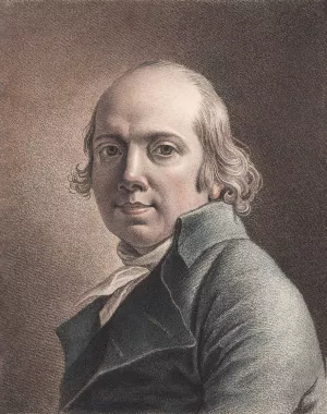 Jens Juels tegnede selvportraet Oil painting by Johan Frederik Clemens