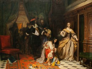 Queen Christina of Sweden and Monaldeschi by Johan Fredrik Hockert Oil Painting