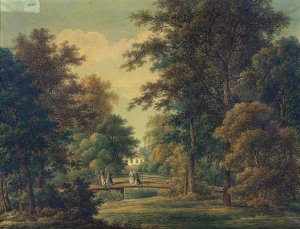 Magistrate Heurlin's Residence Truveholm in Vastergotland by Johan Fredrik Julin Oil Painting