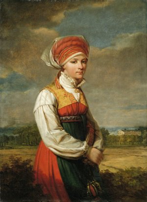 Girl from Vingaker by Johan Gustaf Sandberg Oil Painting