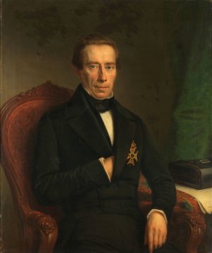 Portrait of Johan Rudolf Thorbecke, Minister of State and Minister of the Interior by Johan Heinrich Neuman Oil Painting
