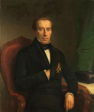 Portrait of Johan Rudolf Thorbecke, Minister of State and Minister of the Interior by Johan Heinrich Neuman Oil Painting