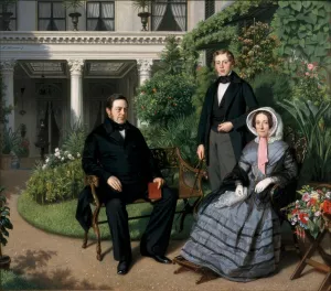 Portrait of the Metelerkamp Family by Johan Heinrich Neuman Oil Painting