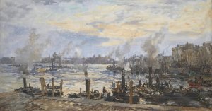 The Leuvehaven, in the Port of Rotterdam by Johan Hendrik Van Mastenbroek Oil Painting