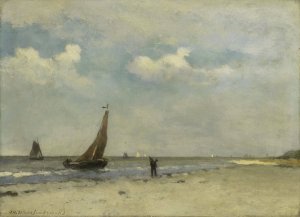 Beach Scene by Johan Hendrik Weissenbruch Oil Painting