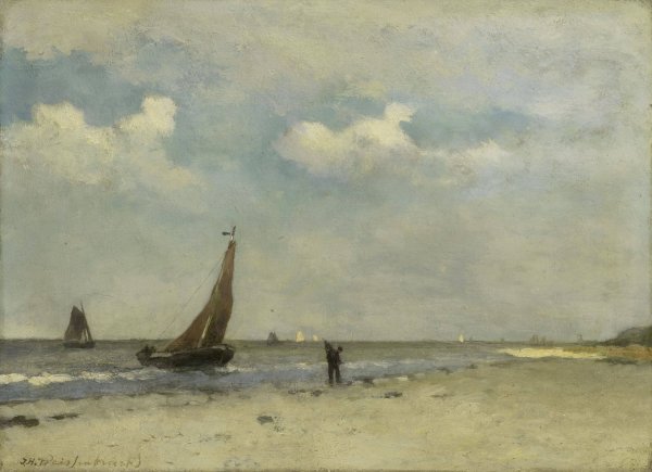 Main Product Photo of Beach Scene  Painting by Johan Hendrik Weissenbruch
