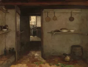 Cellar of the Artist's Home in The Hague Oil painting by Johan Hendrik Weissenbruch