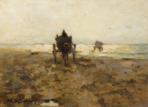 Shell cart by Johan Hendrik Weissenbruch Oil Painting