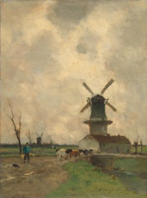 The Mill by Johan Hendrik Weissenbruch Oil Painting