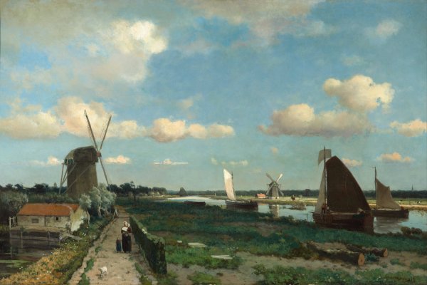 Main Product Photo of The Trekvliet Painting by Johan Hendrik Weissenbruch
