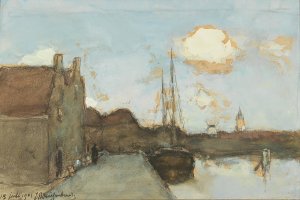 View of a Canal by Johan Hendrik Weissenbruch Oil Painting