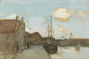 View of a Canal Oil painting by Johan Hendrik Weissenbruch