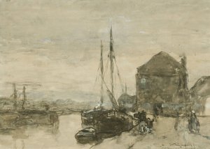 View of Turfmarkt and Eendjespoort in Haarlem by Johan Hendrik Weissenbruch Oil Painting