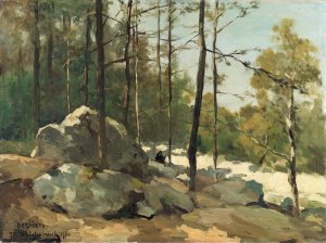 Wooded View near Barbizon by Johan Hendrik Weissenbruch Oil Painting