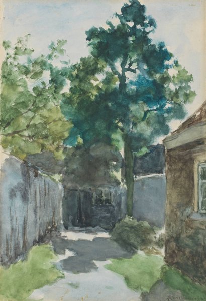 Main Product Photo of Zonnig Hofje  Painting by Johan Hendrik Weissenbruch