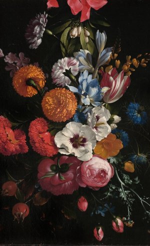 Still Life with a Bouquet of Flowers by Johan Johnsen Oil Painting