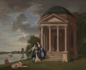 David Garrick And His Wife By His Temple To Shakespeare, Hampton by Johan Joseph Zoffany Oil Painting