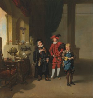 Garrick with Burton and Palmer in 'The Alchymist' by Johan Joseph Zoffany Oil Painting
