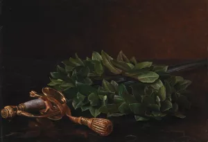 En Karde Med Laurbaerkrans by Johan Laurentz Jensen Oil Painting