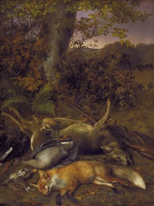 Skudt Vildt by Johan Laurentz Jensen Oil Painting