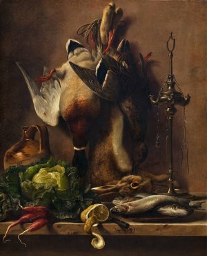 Still Life On A Kitchen Tabletop by Johan Laurentz Jensen Oil Painting