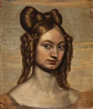 Portrait Of A Lady by Johan Ludvig Lund Oil Painting