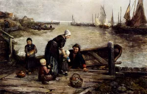 A Fisherman's Family, Marken by Johan Mari Ten Kate - Oil Painting Reproduction