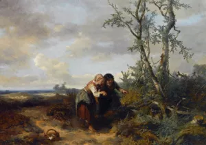 Admiring the Birds by Johan Mari Ten Kate - Oil Painting Reproduction