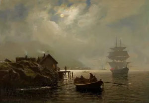 Moonlight by Johan Nielssen Oil Painting