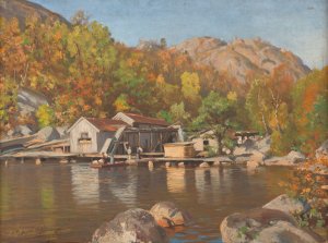 Sawmill by Johan Nielssen Oil Painting