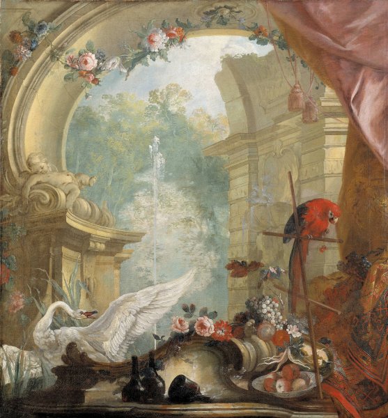 Parklandskap med ruiner by Johan Pasch - Hand-Painted Oil Painting Reproduction