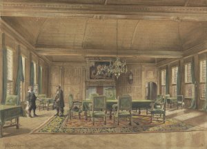 De Gedeputeerdenraad in het Provinciehuis te Groningen by Johan Paul Constantinus Grolman Oil Painting