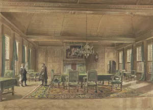 De Gedeputeerdenraad in het Provinciehuis te Groningen by Johan Paul Constantinus Grolman Oil Painting