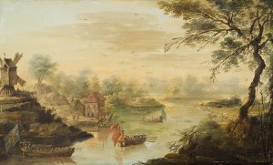 Kvarnen vid Ekolsunds slott by Johan Philip Korn Oil Painting