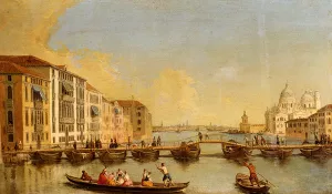 View of the Grand Canal and Santa Maria Della Salute, Venice painting by Johan Richter
