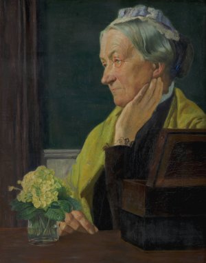 Ane Marie Rohde, f. Schmidt, kunstnerens moder Oil painting by Johan Rohde